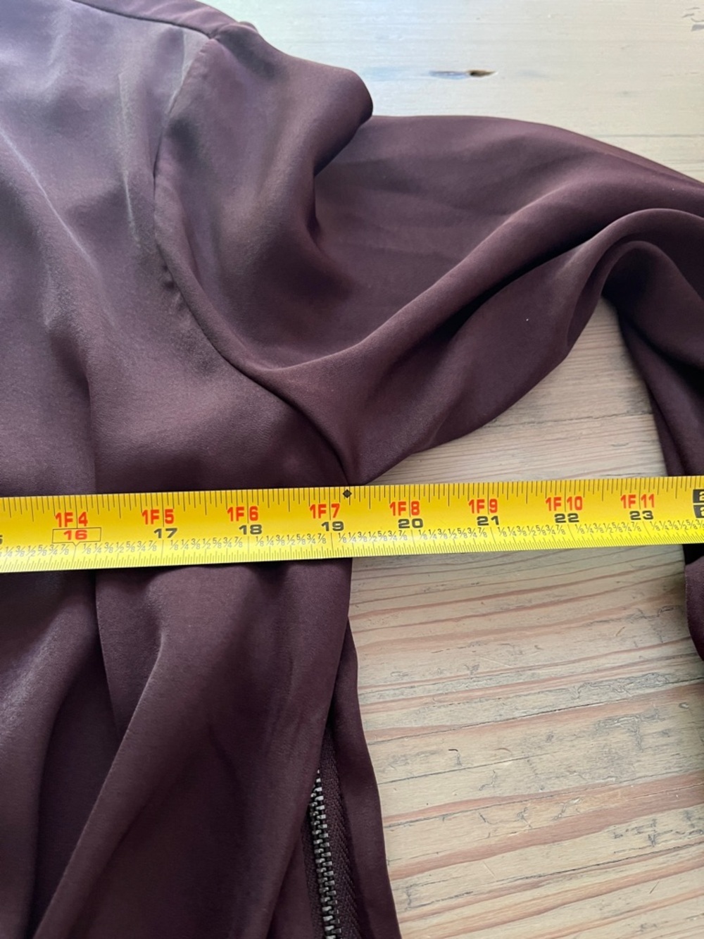 AllSaints Abi Long Sleeve Draped Asymmetrical Top in Port Purple. size 8. NWT. - Picture 9 of 12